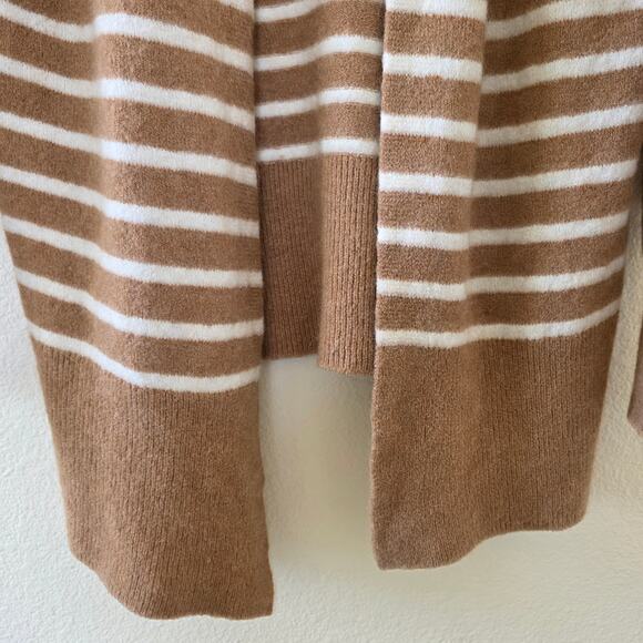 Madewell Striped Alpaca Merino Wool Cardigan Sweater Open Front Womens S Brown W - Picture 3 of 10